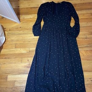 00, Floor length star patterned dress